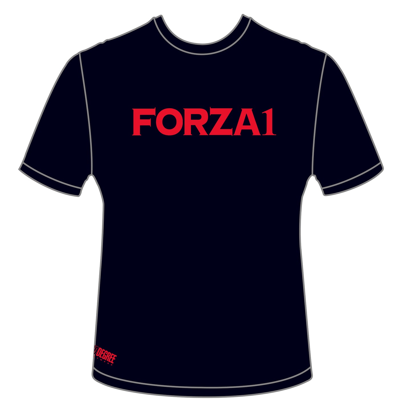 Black T Shirt with Red Forza 1 Logo