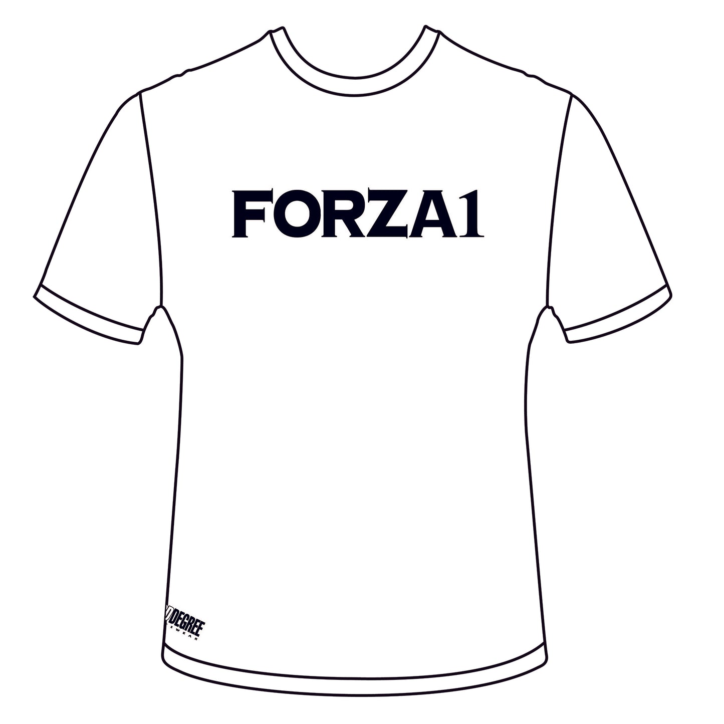 White T Shirt with Black Forza 1 Logo