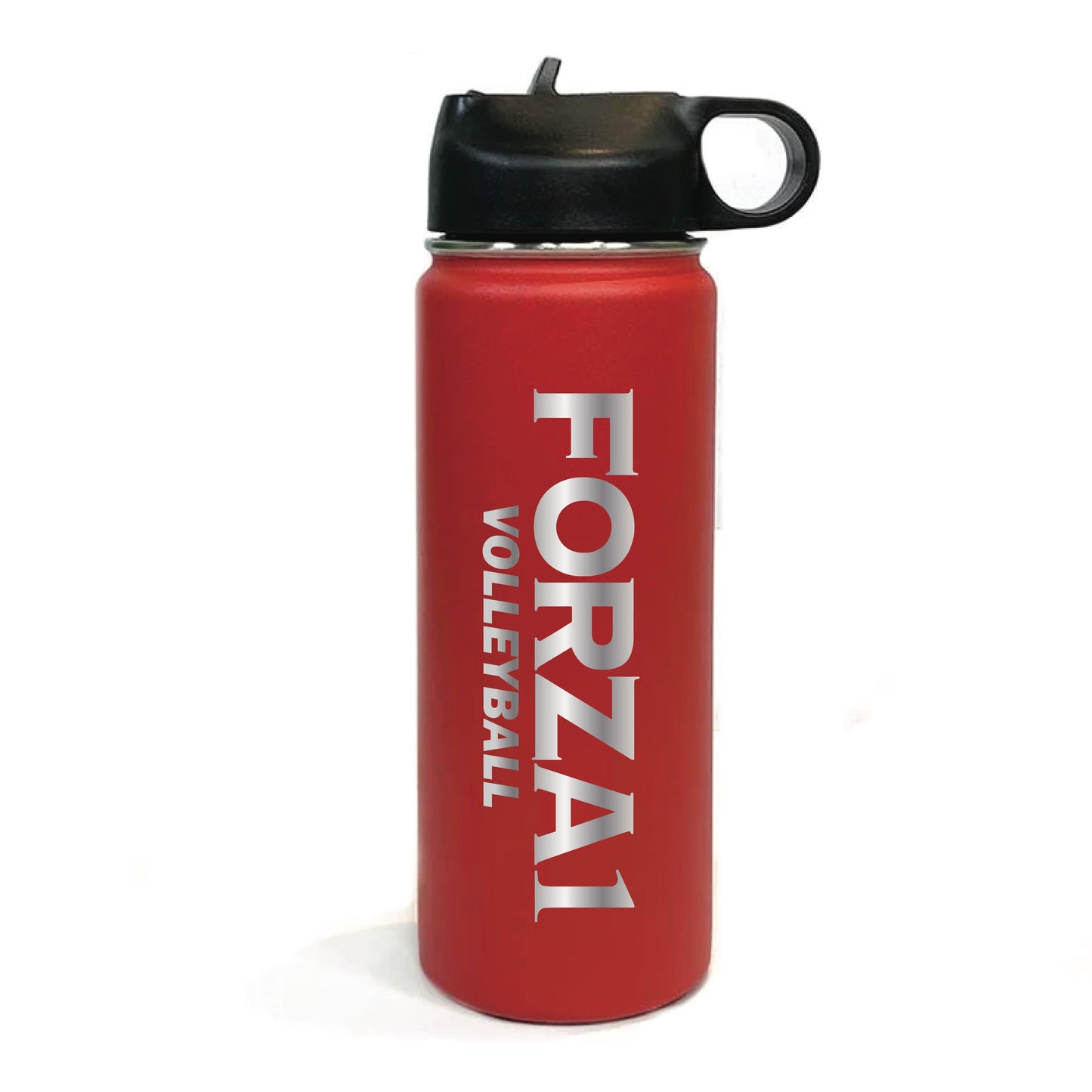 Red water bottle w/ engraved logo