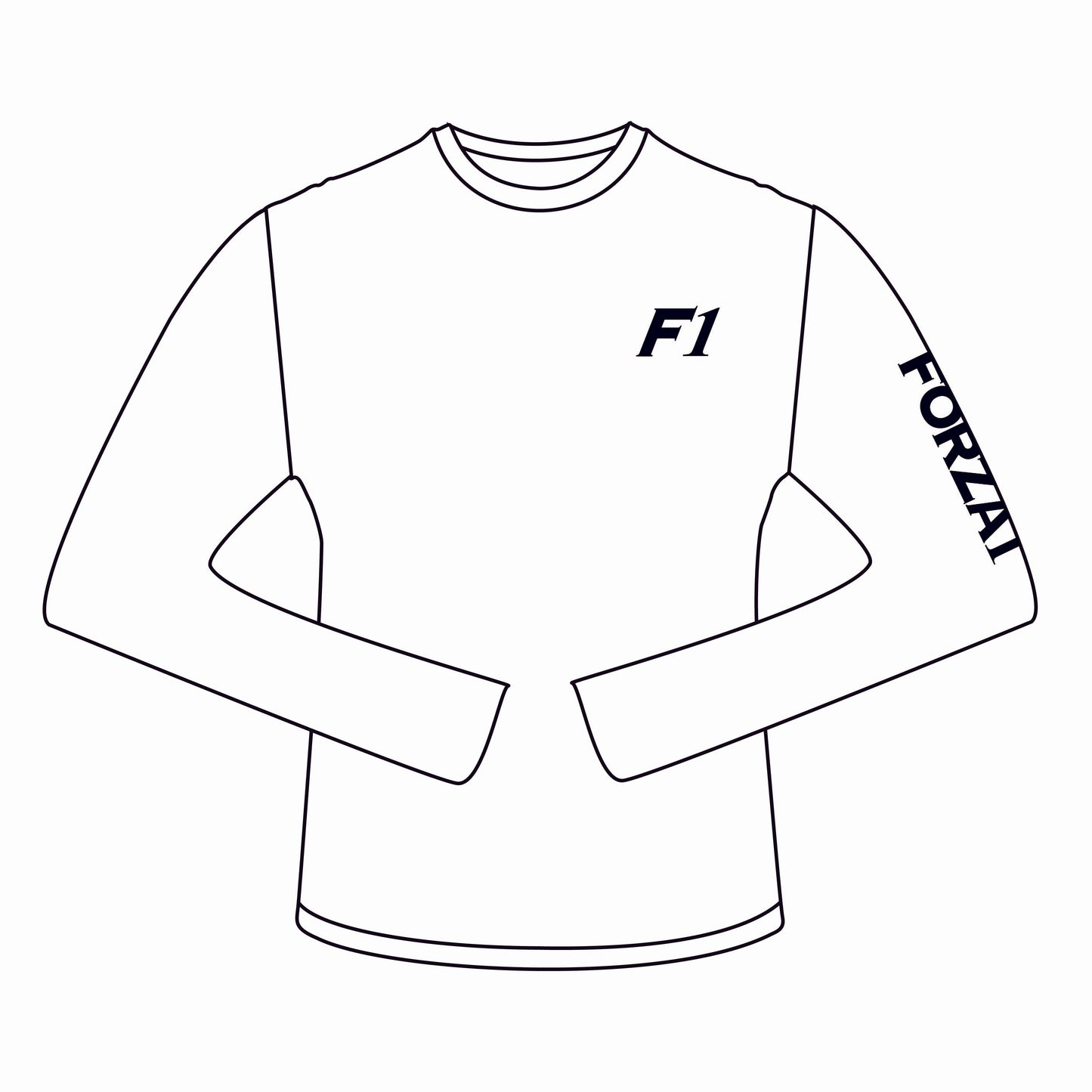 White Long Sleeve Shirt w/ branded Sleeve