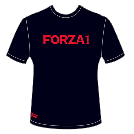 Black T Shirt with Red Forza 1 Logo