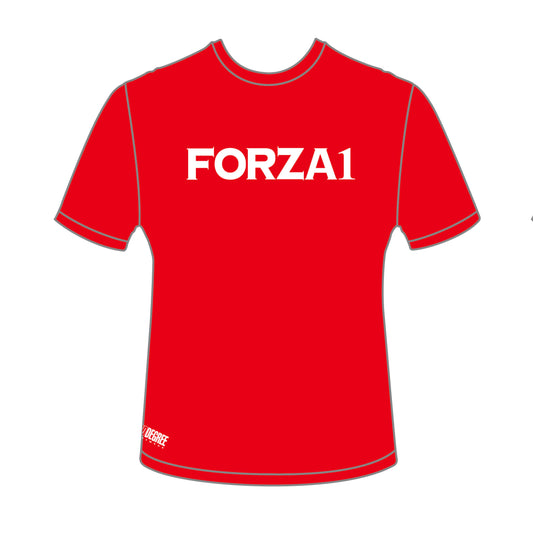 Red T Shirt with White Forza 1 Logo