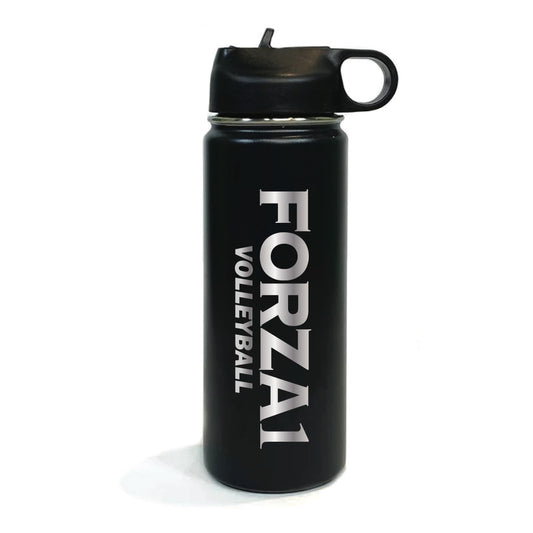 Black water bottle w/ engraved logo