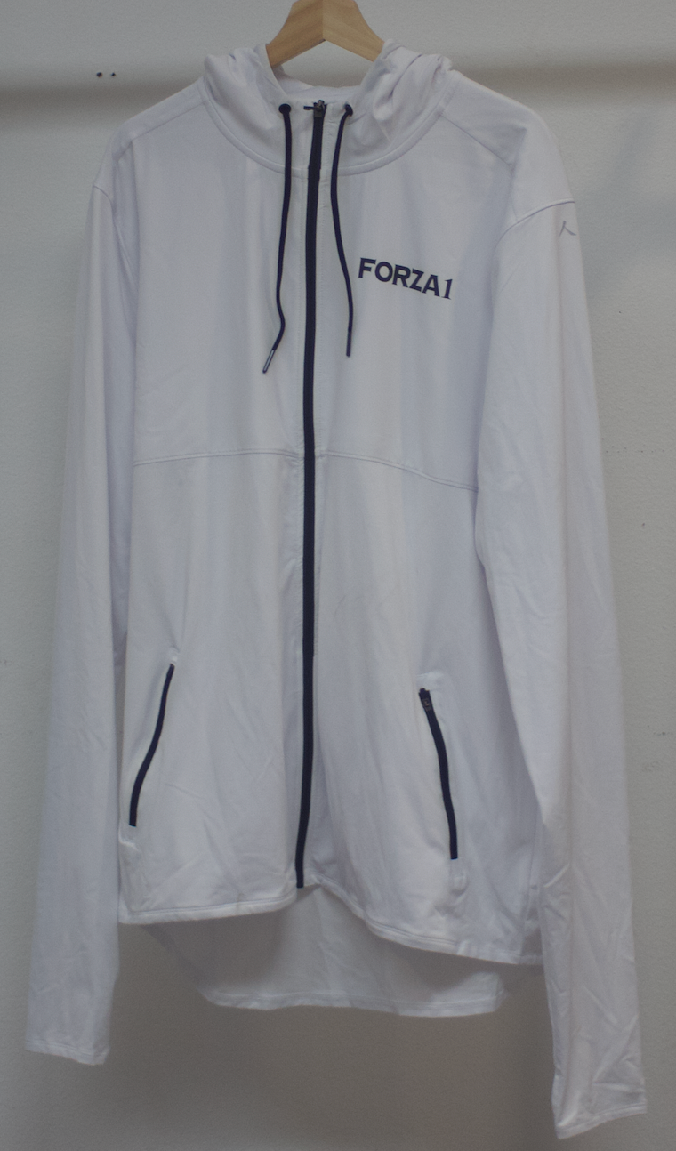 Forza 1 White Zip Up Hoodie