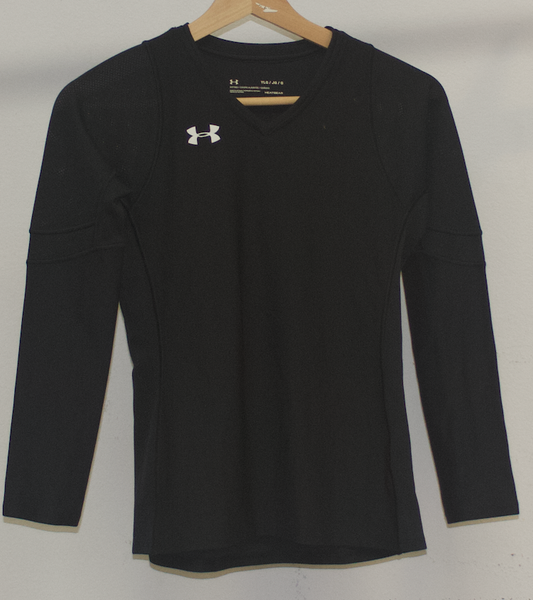 Under Armour Black Long Sleeve Practice Jersey with Mesh Panels