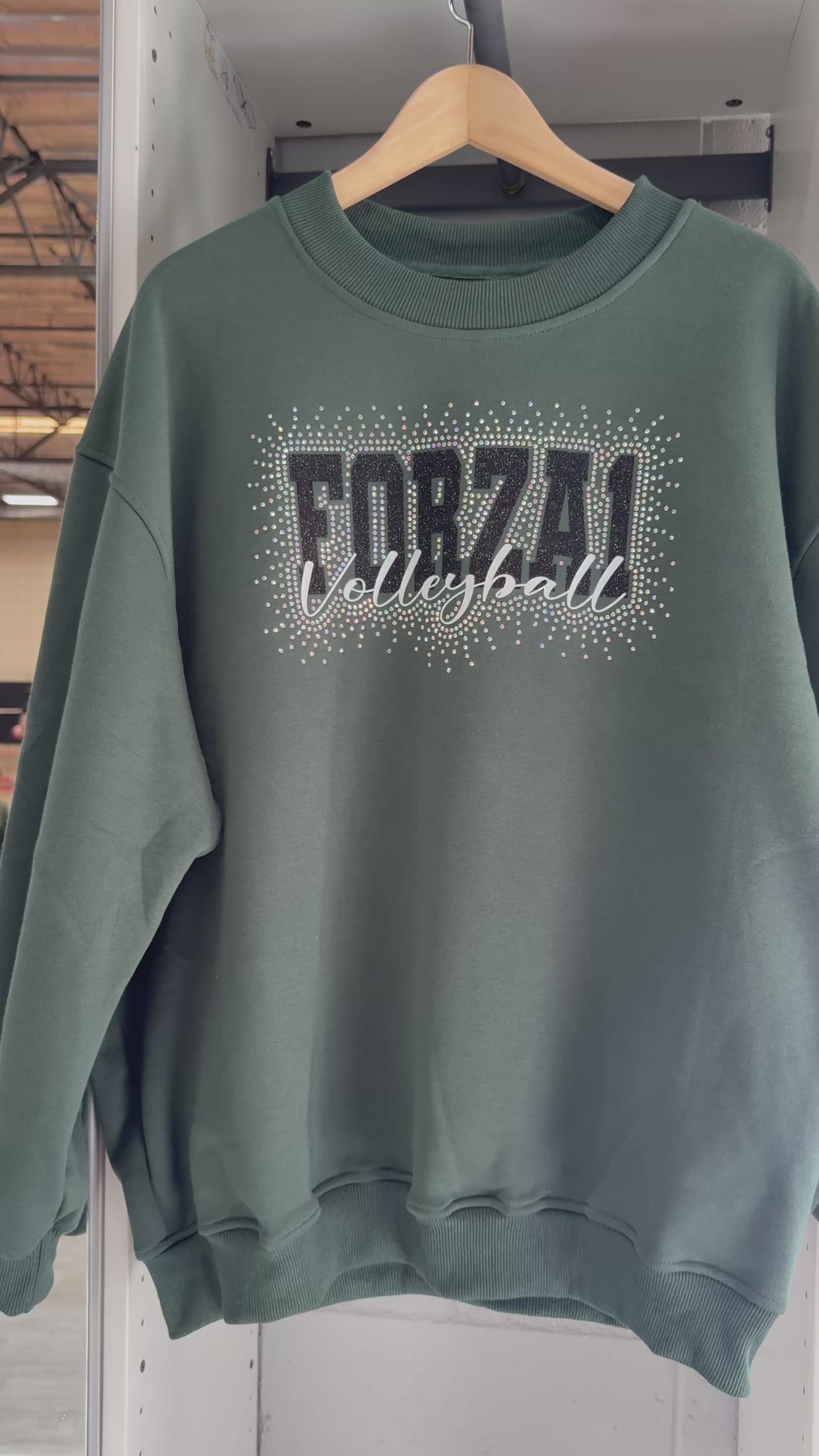 Green Forza1 Rhinestone Crew Neck – Forza 1 Volleyball Shop